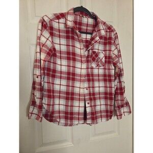 WSU Cougar button down shirt roll up sleeves